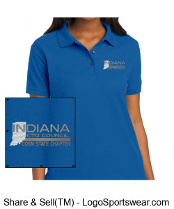 Indiana CTO - Ladies Silk Touch Sport Shirt - Blue Design Zoom